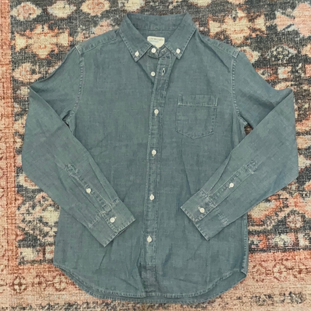 Adorable J. Crew boys denim button down sz 12